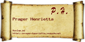 Prager Henrietta névjegykártya